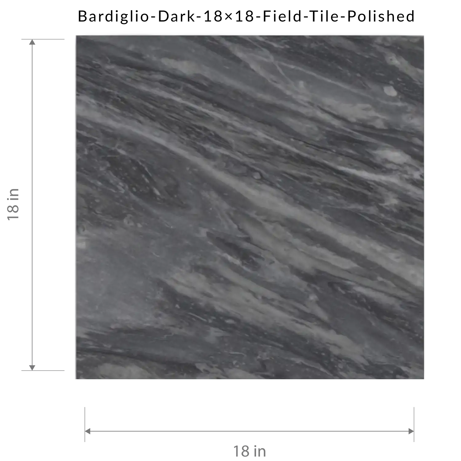 Bardiglio Dark 18×18 Field Tile Polished